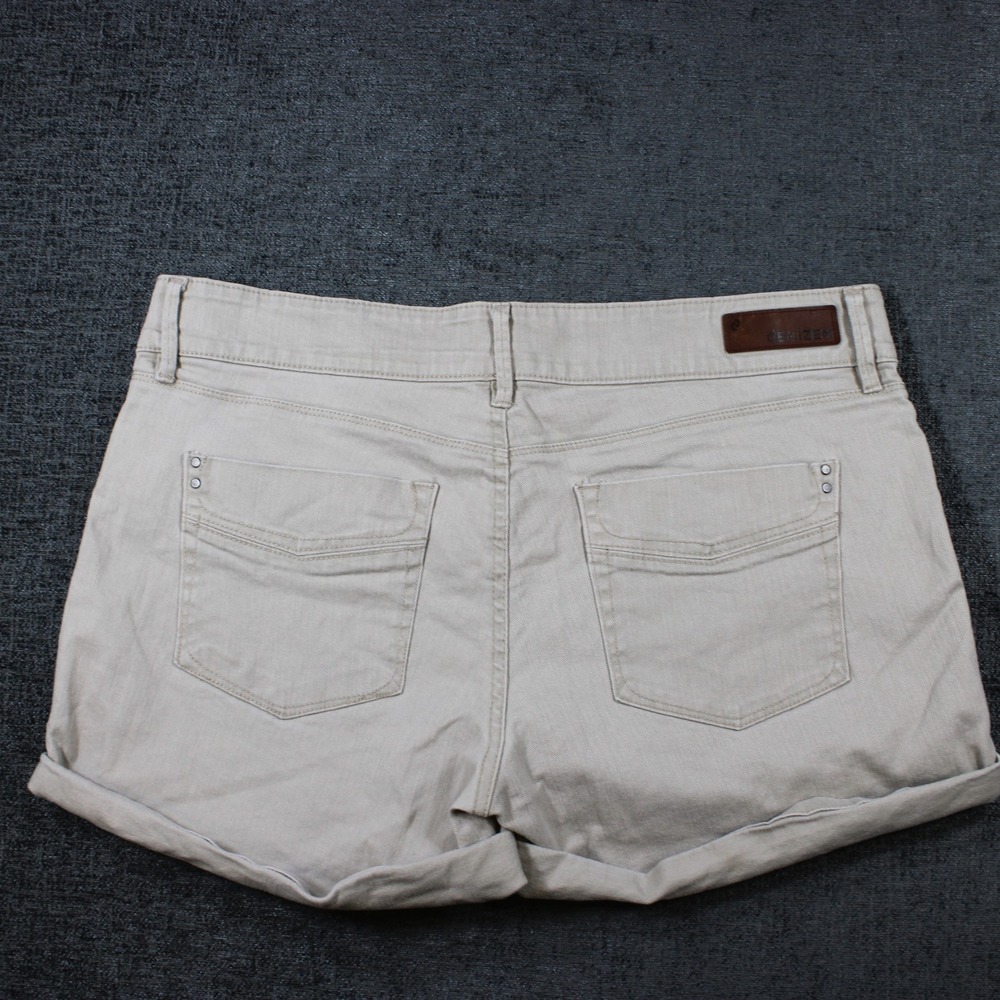 Denizen from Levi's Womens Khaki Chino Shorts Tan Double Button Cuffed Size 12 - Picture 3 of 13